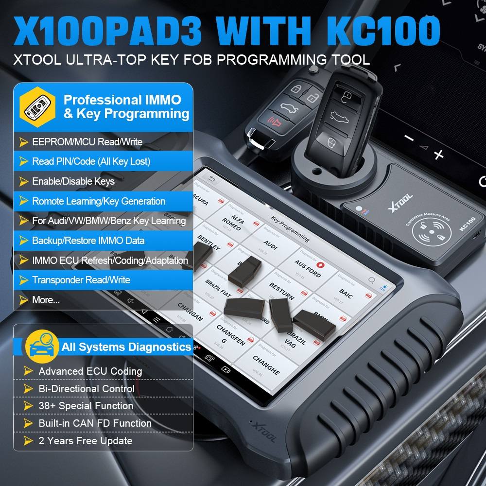 Escáner y Programador de Llaves XTOOL X100 PAD3