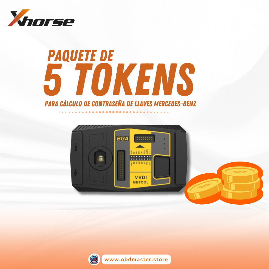 5 Tokens para Cálculo de Contraseña Mercedes VVDI Key Tool Plus