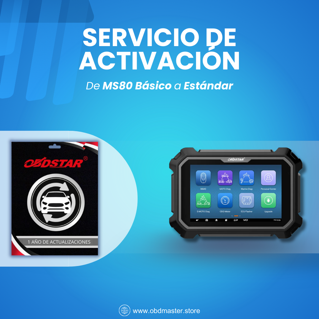 Activación -Upgrade para OBDSTAR MS80 de Versión Básica a Estándar
