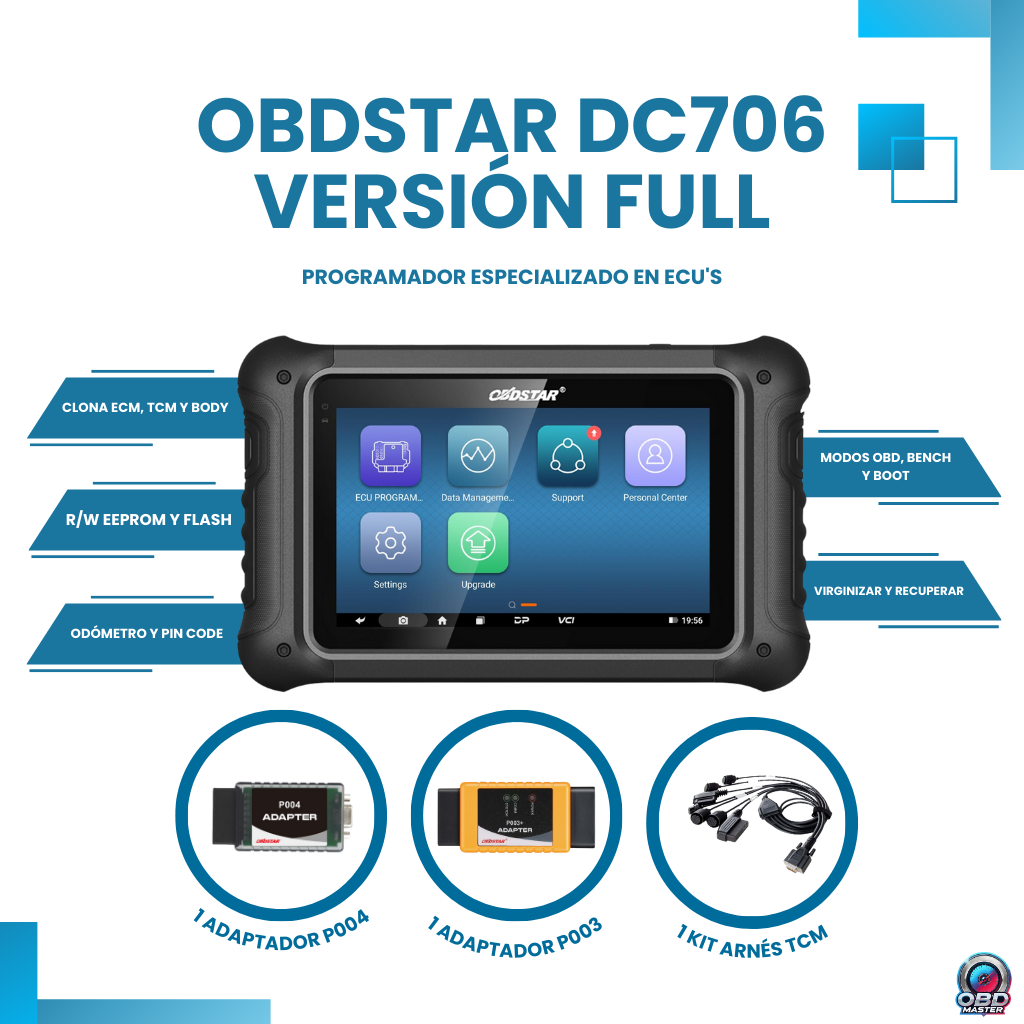 OBDSTAR DC706 Versión Full | Clonador de ECM, TCM y Body + Adaptador P003