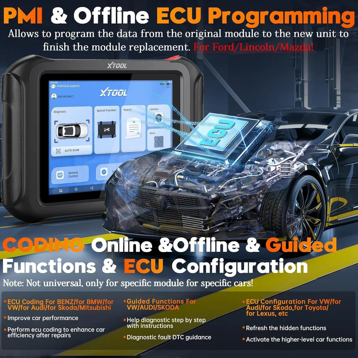 Escáner Profesional Xtool XT90 Can-FD DoIP Codificación + 3 Años Updates