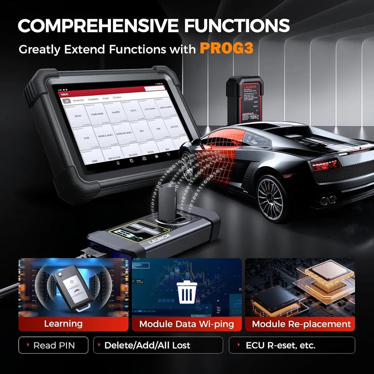 Launch X431 IMMO PLUS 2025 | Programador de Llaves + X-PROG3 | Clonación ECU & 2 Años Updates