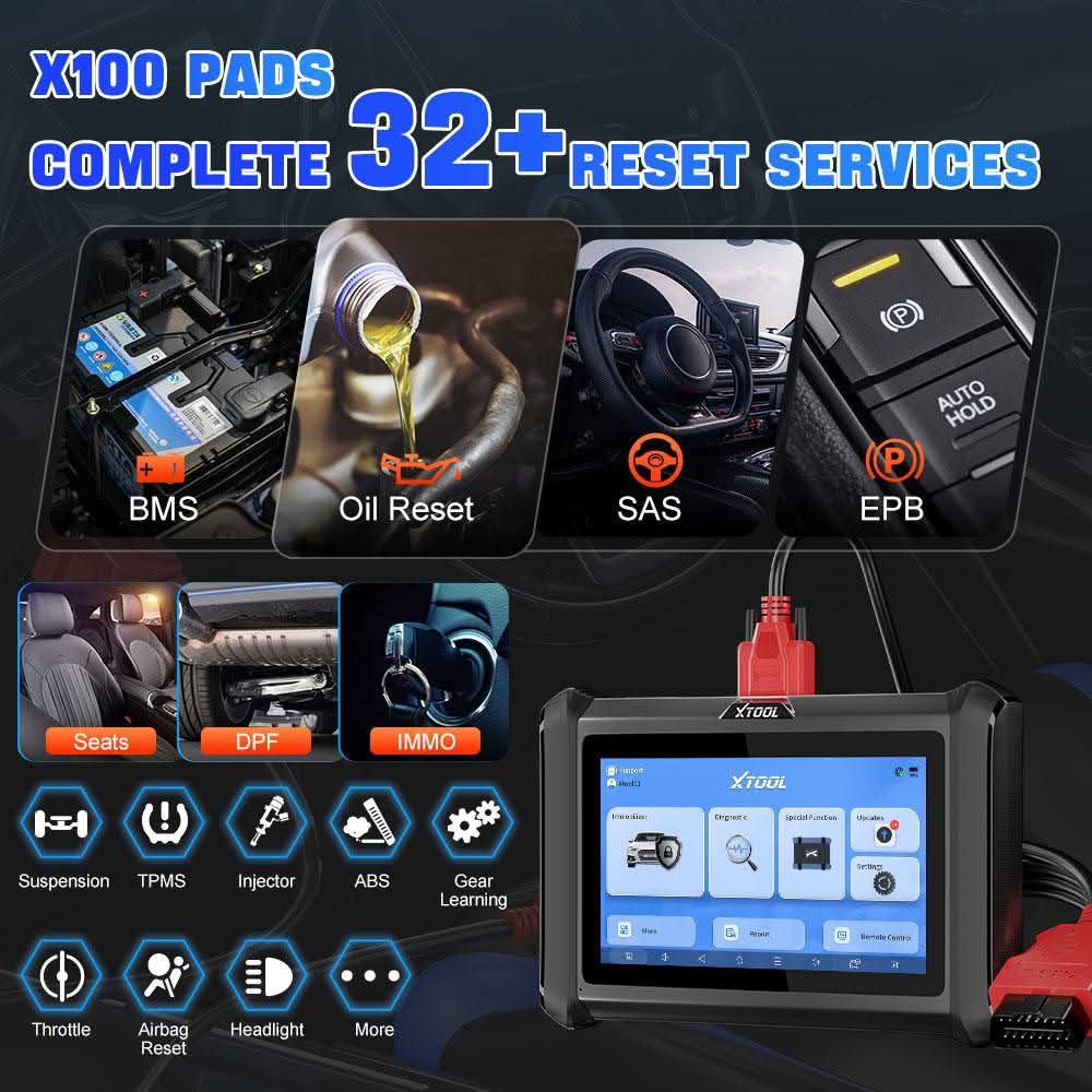 XTOOL X100 PAD S – Herramienta Profesional de Programación de Llaves IMMO, Calibración de Odómetro y Diagnóstico OBD2