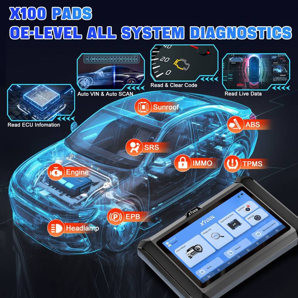 XTOOL X100 PAD S – Herramienta Profesional de Programación de Llaves IMMO, Calibración de Odómetro y Diagnóstico OBD2