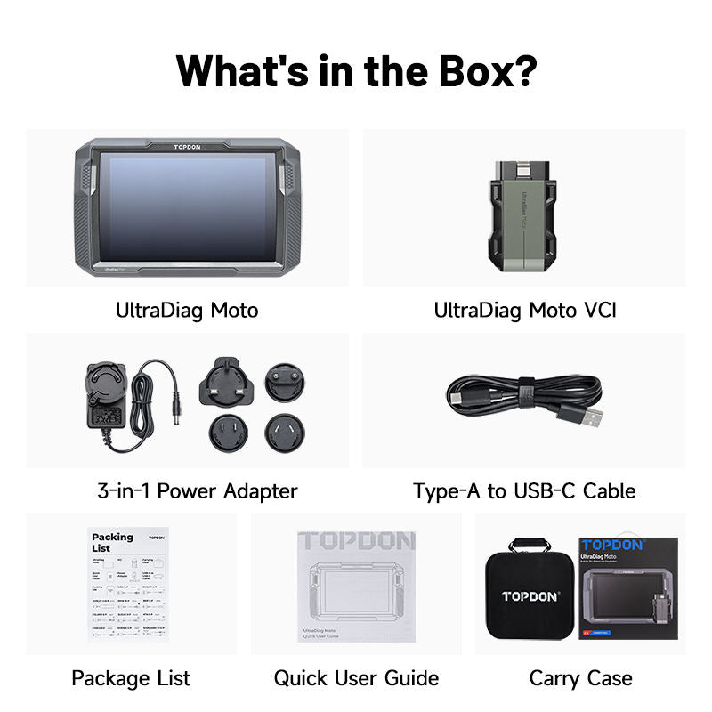 Escáner Motos Topdon UltraDiag Moto Bluetooth 80 Marcas + 29 Cables