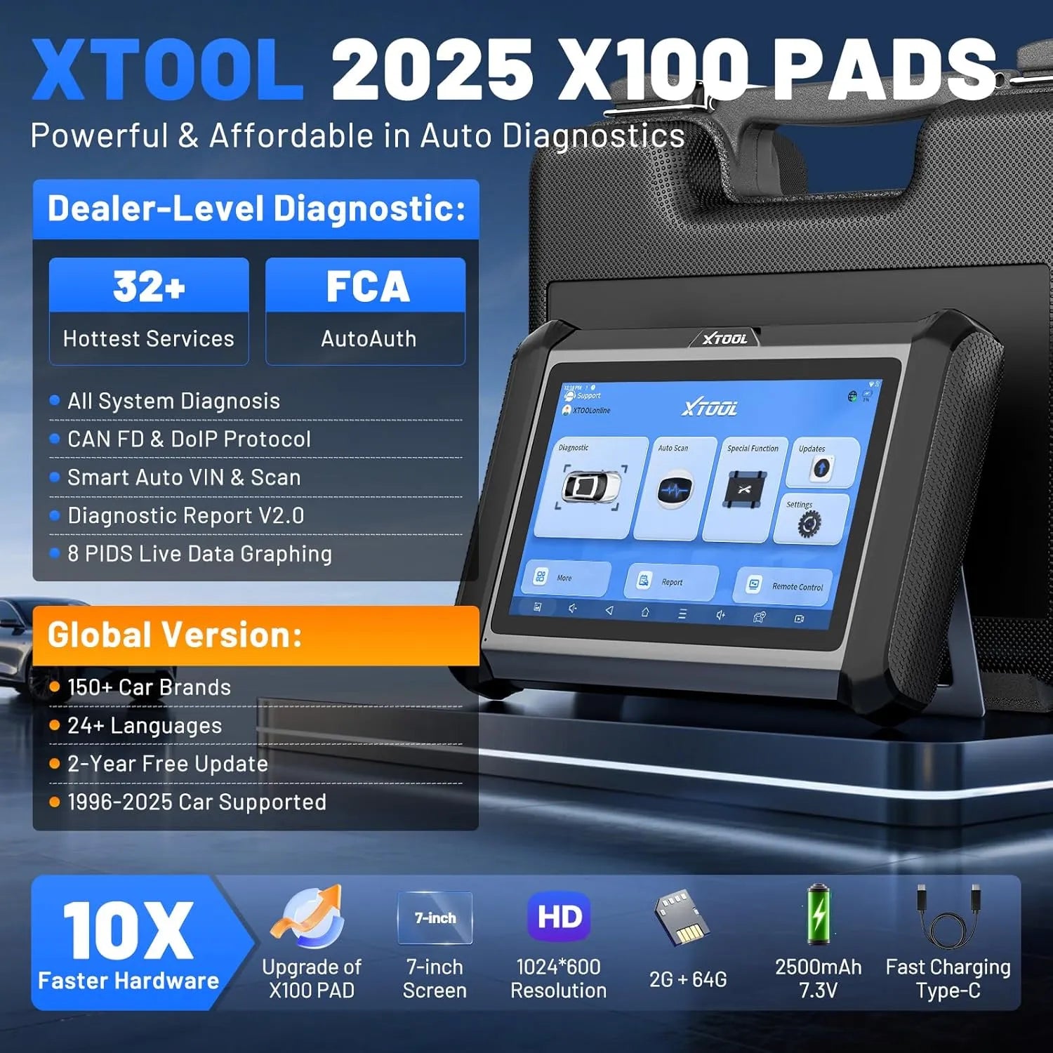 XTOOL X100 PAD S – Programación de Llaves, Calibración de Odómetro y Diagnóstico