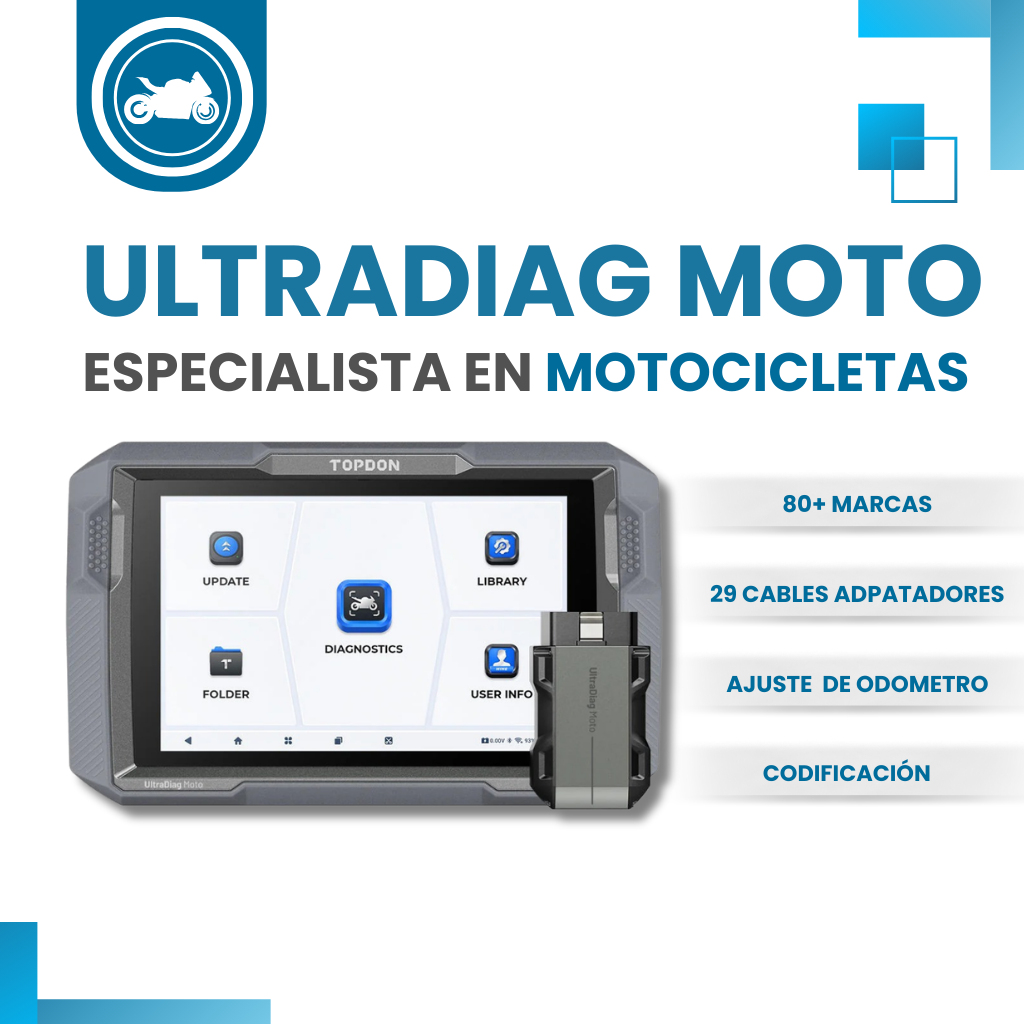 Topdon UltraDiag Moto Bluetooth Motorcycle Scanner for 80 Brands + 29 Cables 