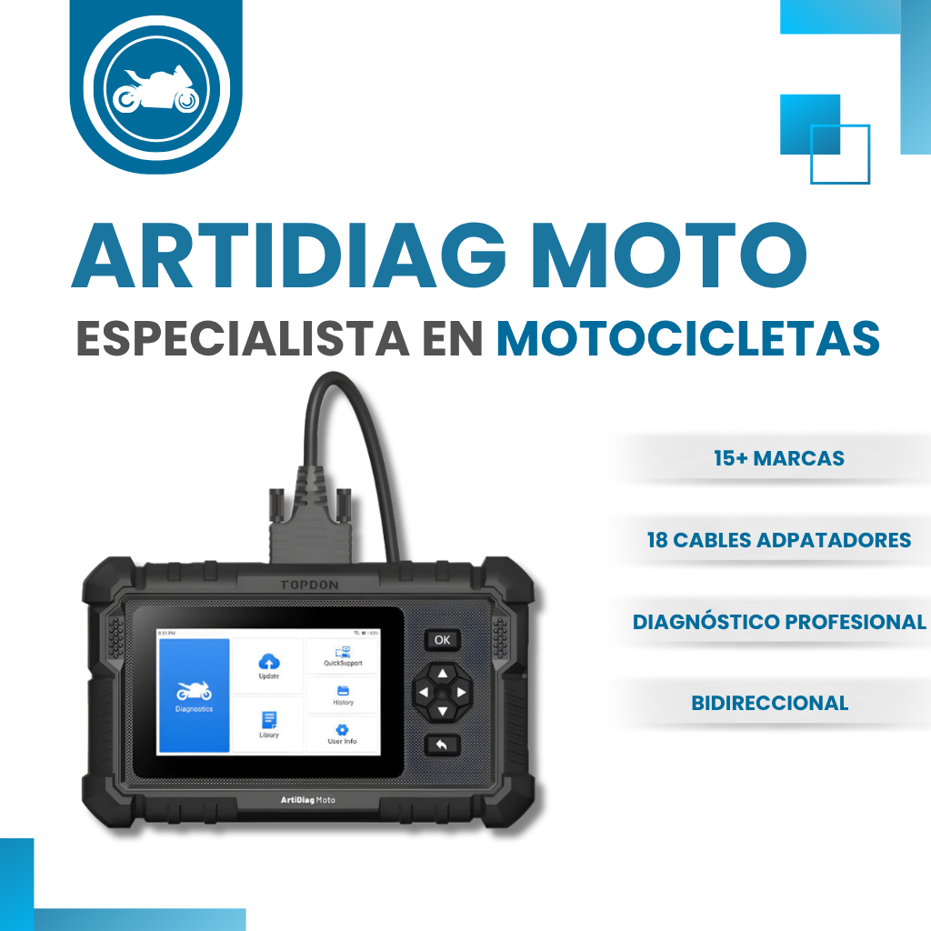 Escáner Motos Topdon Artidiag Moto 15 Marcas Bmw Harley Ducati