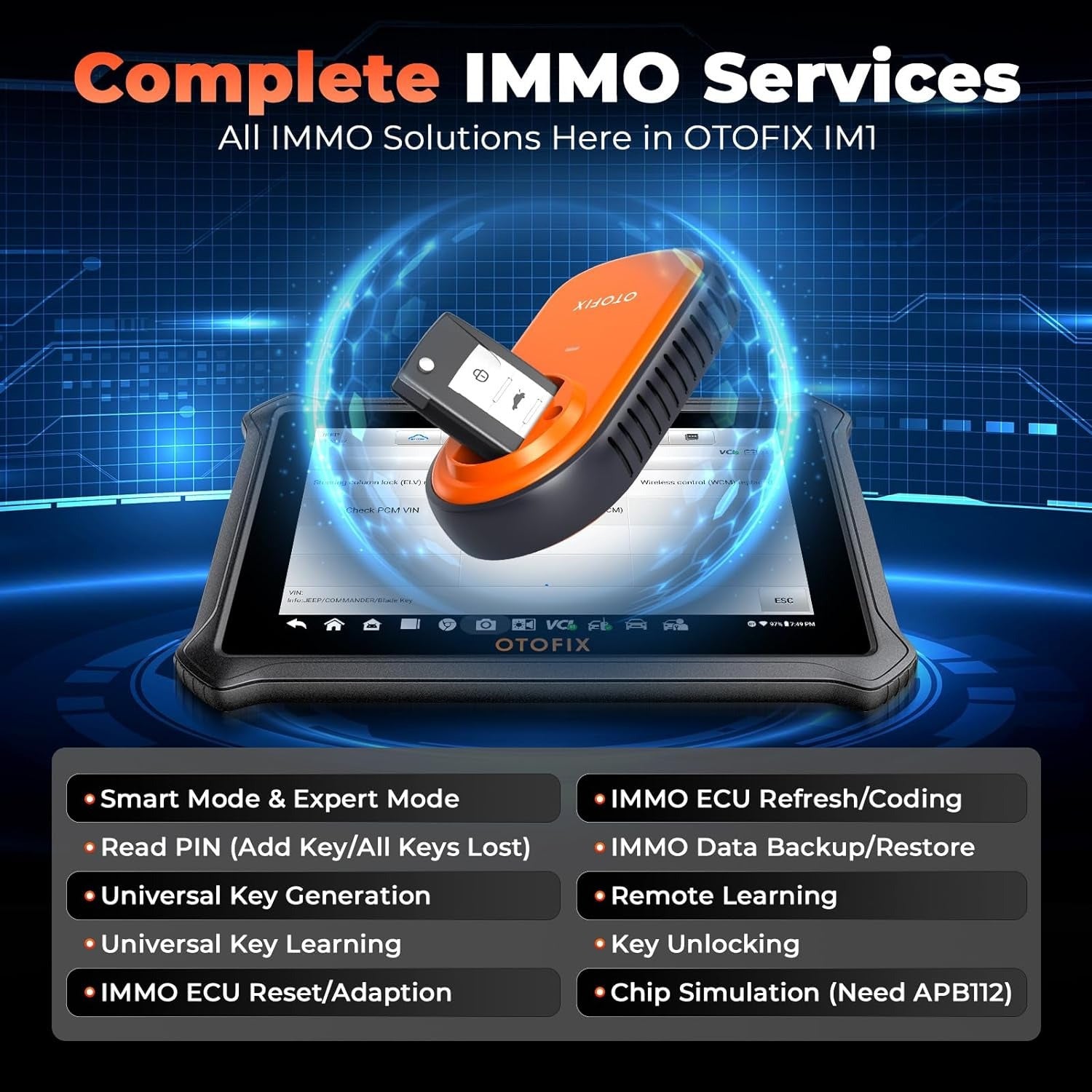 Programador Llaves OTOFIX IM1 Escáner Bidireccional CanFD DoIP