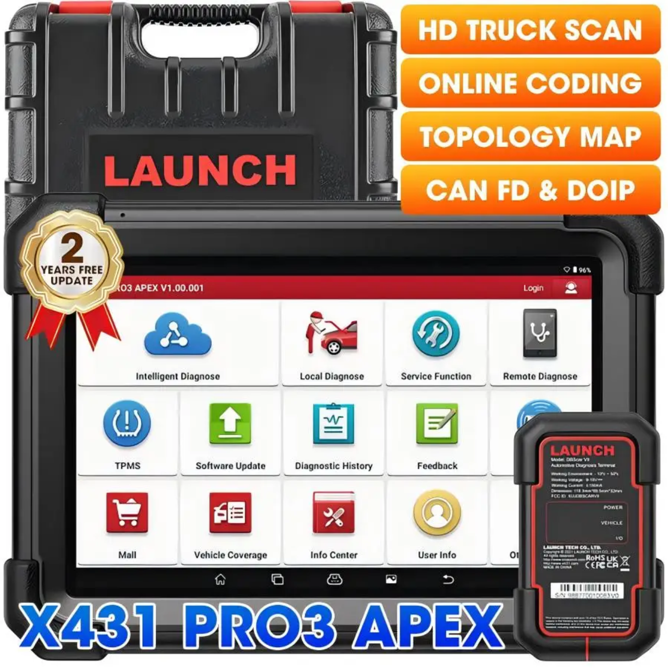 Launch X431 PRO3 APEX (2025) | Escáner Profesional con Topología y CAN-FD